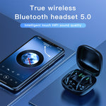 258 ワイヤレス耳掛けBluetoothイヤホン 充電ボックス＆デジタルディスプレイ付き、タッチ＆HD通話＆音声アシスタント＆NFC対応、MD03ブラック、258ホワイト