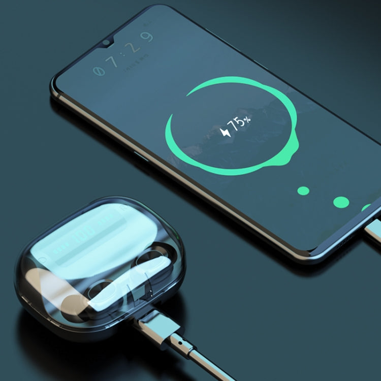 263 TWS CVC8.0 ノイズキャンセリング Bluetoothイヤホン 充電ケース付き、タッチ＆三画面LEDバッテリー表示＆スマホホルダー＆モバイルバッテリー＆HD通話＆音声アシスタント対応、263