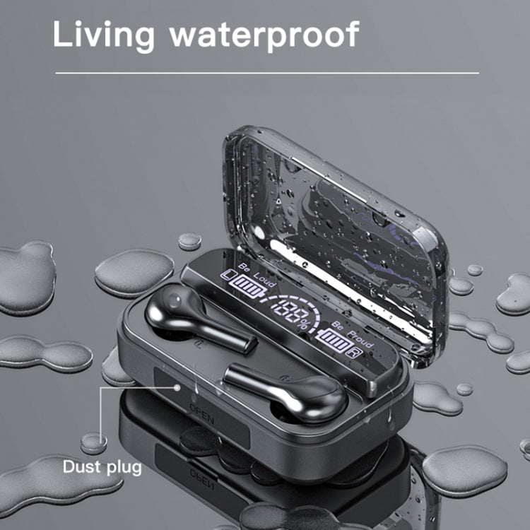 278 TWS 外部ノイズキャンセリングタッチBluetoothイヤホン 充電ボックス付き、LED電源デジタルディスプレイ＆ブリージングライト＆通話＆音声アシスタント対応、278ブラック、278ホワイト