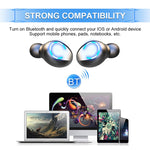 F9-6 TWS CVC8.0 ノイズキャンセリング タッチBluetoothイヤホン 引き出し式円筒形充電ボックス付き、LED電源デジタル表示＆通話＆Siri対応、F9-6