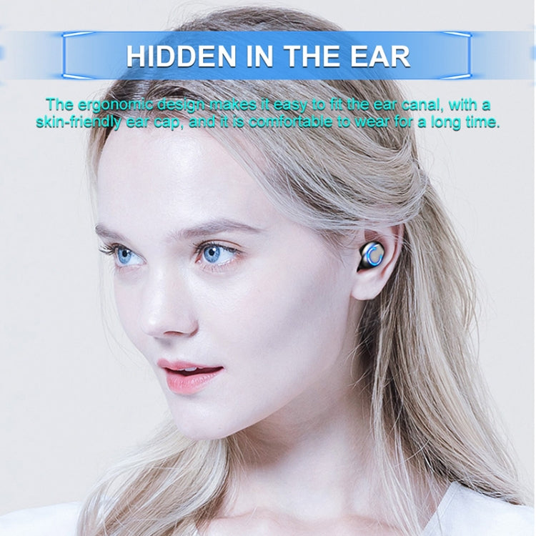 F9-6 TWS CVC8.0 ノイズキャンセリング タッチBluetoothイヤホン 引き出し式円筒形充電ボックス付き、LED電源デジタル表示＆通話＆Siri対応、F9-6
