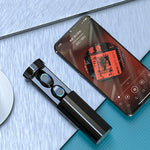 F9-6 TWS CVC8.0 ノイズキャンセリング タッチBluetoothイヤホン 引き出し式円筒形充電ボックス付き、LED電源デジタル表示＆通話＆Siri対応、F9-6