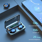 F9-9 TWS CVC8.0 ノイズキャンセリング Bluetoothイヤホン 充電ケース付き、タッチライトエフェクト＆三画面LED電源表示＆モバイルバッテリー＆スマホホルダー＆HD通話＆音声アシスタント対応、F9-9 ブラック