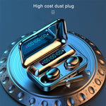 F9-5C 四バー呼吸ライト＋デジタル表示ノイズリダクションBluetoothイヤホン ハンドストラップ付き、F9-5C 四バーライト ストラップ付きブラック、F9-5C 四バーライト ストラップ付きホワイト