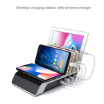 UD09 4 USBポート Qi標準 ワイヤレス充電器 電話用デスクトップスタンドホルダー、英国プラグ、英国プラグ