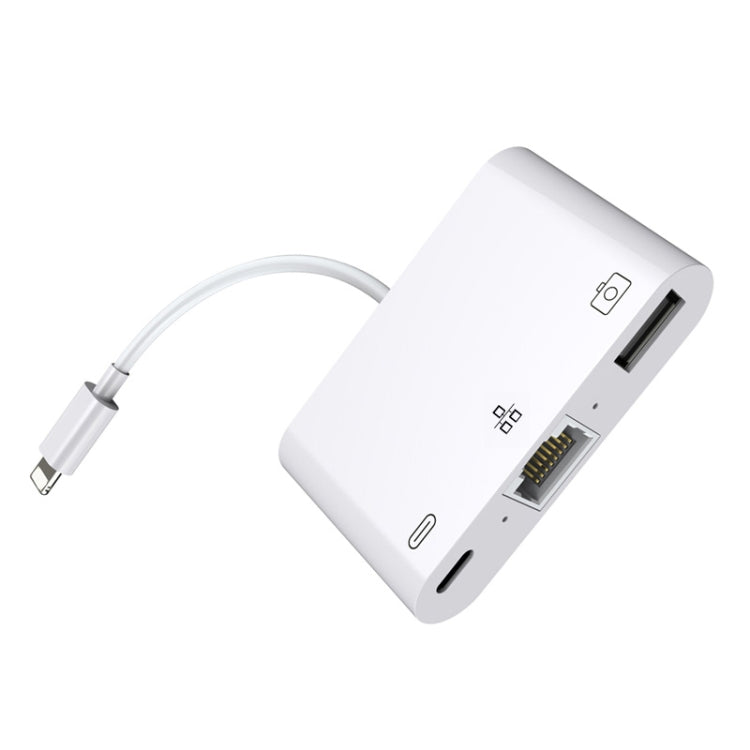 8ピンからRJ45 1000Mbps ネットワークアダプター + 充電ポート + カメラUSB読み取り 多機能コンバーター 1000Mbps