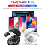 A10 TWS スペースカプセル型ワイヤレスBluetoothイヤホン 磁気充電ボックス＆ストラップ付き、HD通話対応＆自動ペアリング Bluetooth、ブラック、ブラックホワイト、ホワイト、ホワイト＋ブラック