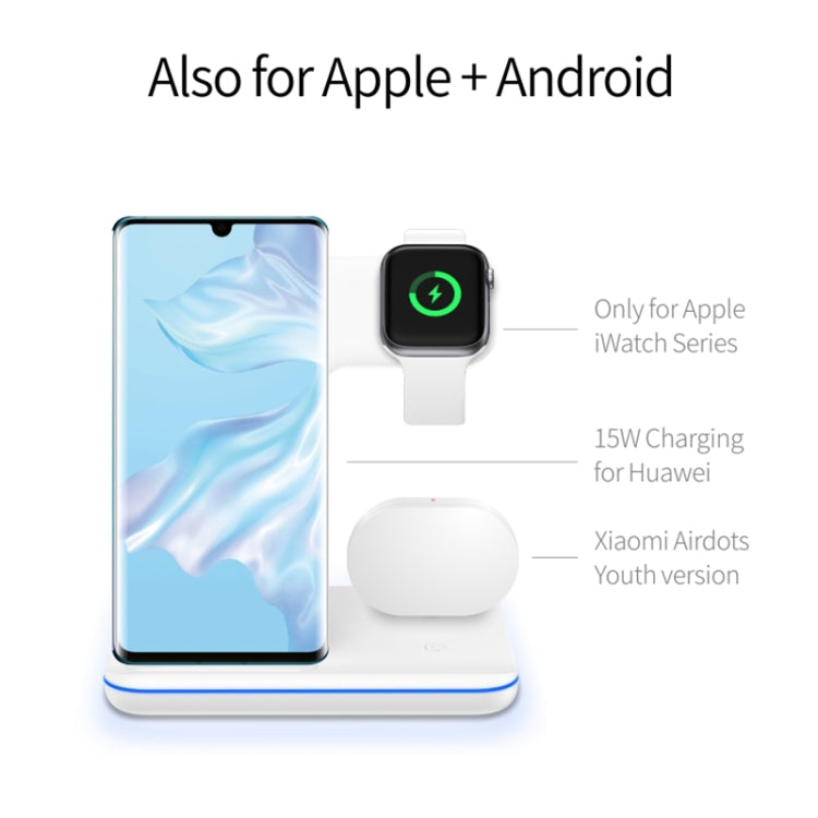 Z5 QI 縦型マグネット式ワイヤレス充電器 携帯電話＆Apple Watch＆AirPods / Xiaomi Redmi AirDots対応、タッチリングライト付き、Z5