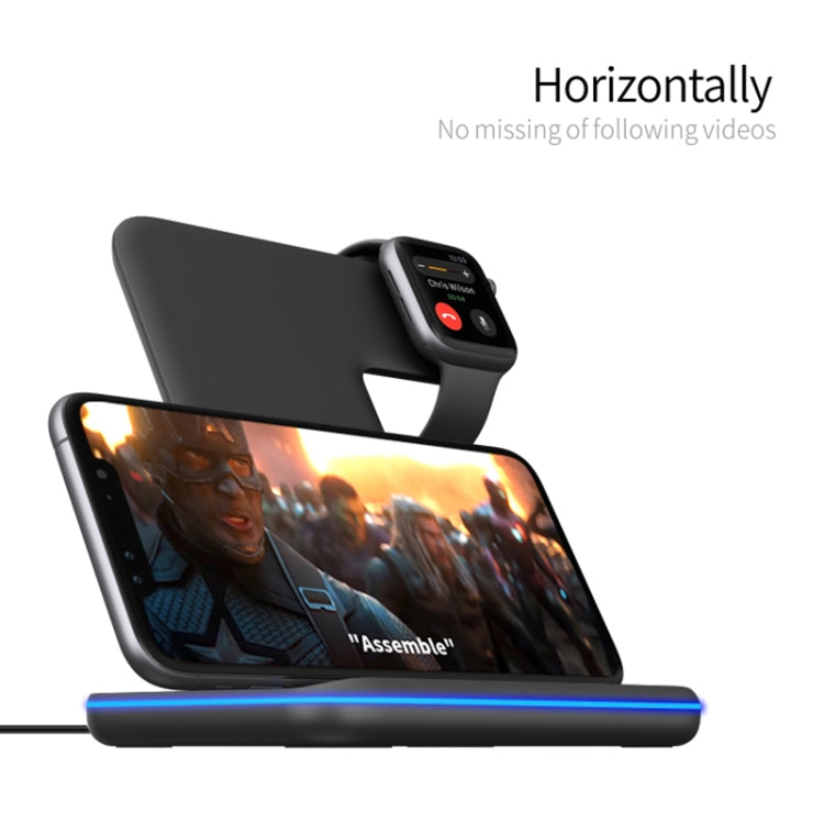 Z5 QI 縦型マグネット式ワイヤレス充電器 携帯電話＆Apple Watch＆AirPods / Xiaomi Redmi AirDots対応、タッチリングライト付き、Z5
