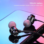Bluetooth 5.1 丸型ワイヤーネックスポーツBluetoothイヤホン 磁気機能付き、ブラック、レッド、ホワイト
