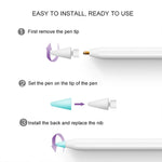 4個セット 滑り止め消音耐摩耗 Apple Pencil 1 / 2用ペン先カバー ダークブルー、ミントグリーン、透明、ホワイト