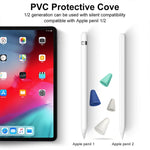 4個セット 滑り止め消音耐摩耗 Apple Pencil 1 / 2用ペン先カバー ダークブルー、ミントグリーン、透明、ホワイト
