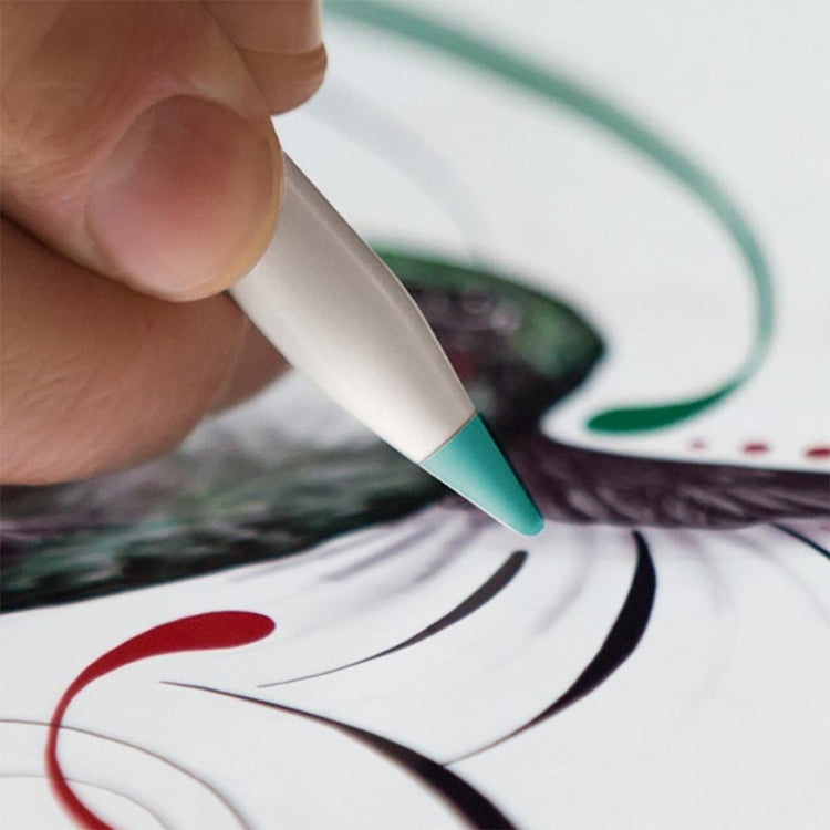 4個セット 滑り止め消音耐摩耗 Apple Pencil 1 / 2用ペン先カバー ダークブルー、ミントグリーン、透明、ホワイト