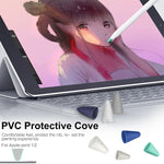 4個セット 滑り止め消音耐摩耗 Apple Pencil 1 / 2用ペン先カバー ダークブルー、ミントグリーン、透明、ホワイト
