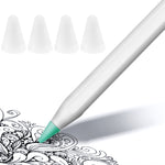 4個セット 滑り止め消音耐摩耗 Apple Pencil 1 / 2用ペン先カバー ダークブルー、ミントグリーン、透明、ホワイト