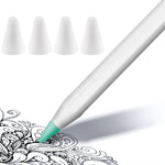 4個セット 滑り止め消音耐摩耗 Apple Pencil 1 / 2用ペン先カバー ダークブルー、ミントグリーン、透明、ホワイト