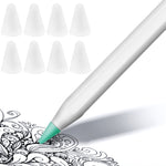 8個セット 滑り止め消音耐摩耗 Apple Pencil 1 / 2用ペン先カバー ダークブルー、ミントグリーン、透明、ホワイト