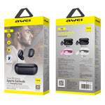 awei T6 TWS Bluetooth V5.0 完全ワイヤレススポーツヘッドセット 充電ケース付き