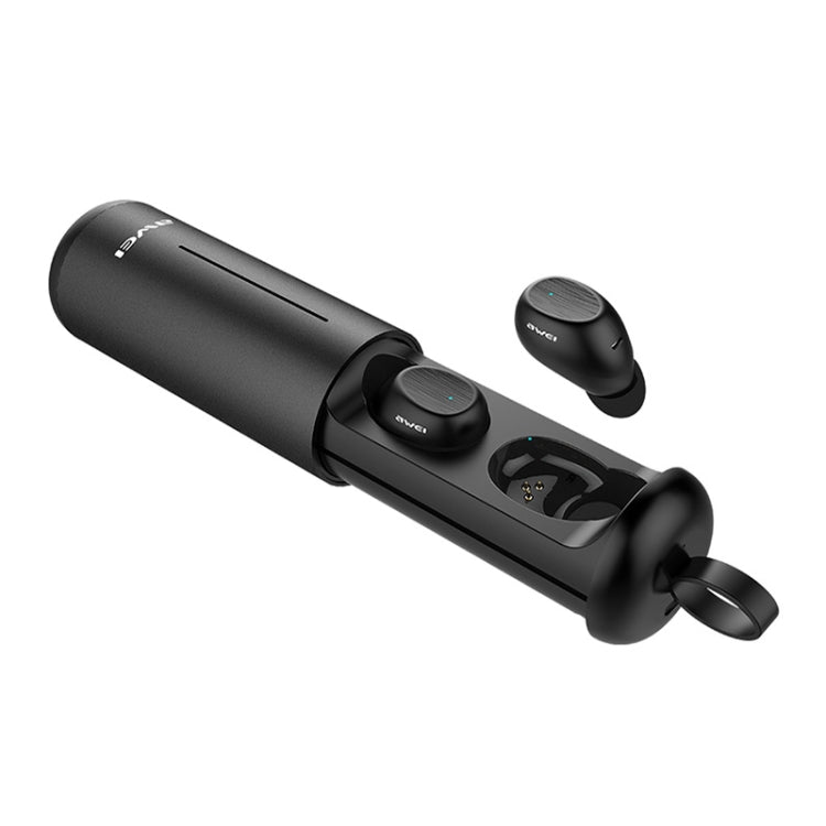 awei T55 TWS Bluetooth V5.0 True ワイヤレススポーツヘッドセット ポータブル充電ケース付き