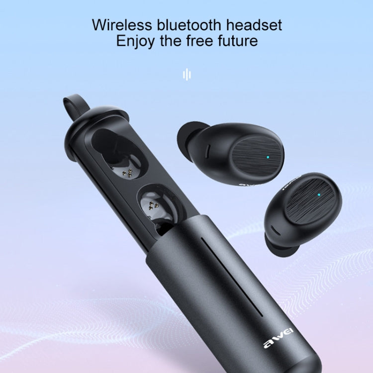 awei T55 TWS Bluetooth V5.0 True ワイヤレススポーツヘッドセット ポータブル充電ケース付き