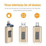 Richwell 3in1 16G Type-C + 8ピン + USB 3.0 メタルプッシュプルフラッシュディスク OTG機能付き