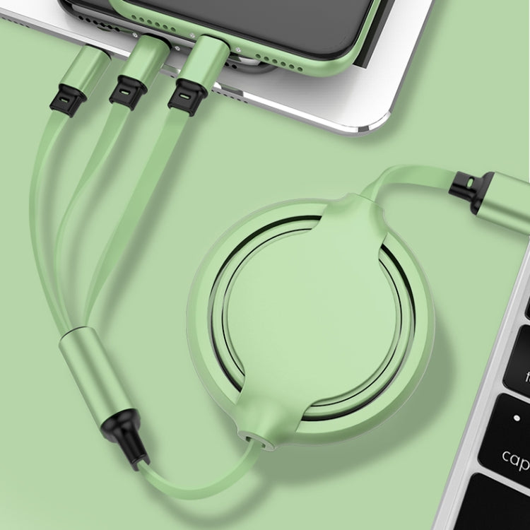3.5A 液体シリコン 3in1 USBからUSB-C / Type-C＋8ピン＋Micro USB 伸縮式データ同期充電ケーブル