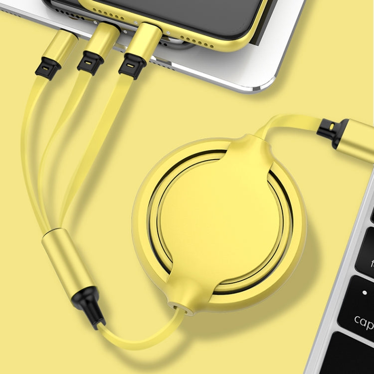 3.5A 液体シリコン 3in1 USBからUSB-C / Type-C＋8ピン＋Micro USB 伸縮式データ同期充電ケーブル