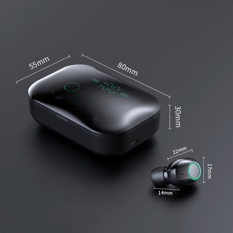 M7 TWS V5.0 両耳ワイヤレスステレオ Bluetoothヘッドセット 充電ケース＆デジタルディスプレイ付き