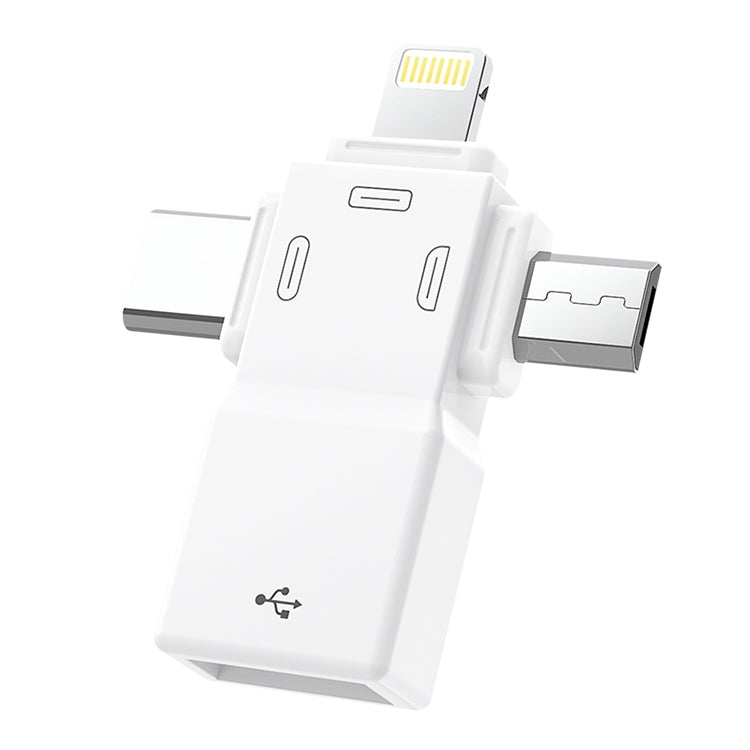 USB 2.0 から 8ピン + USB-C / Type-C + マイクロUSB OTGアダプター
