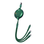 WK WDC-124 3A 3イン1 8ピン＋Type-C / USB-C＋Micro USB ボナシリーズ伸縮充電データケーブル、長さ：1.5m