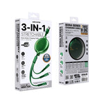 WK WDC-124 3A 3イン1 8ピン＋Type-C / USB-C＋Micro USB ボナシリーズ伸縮充電データケーブル、長さ：1.5m