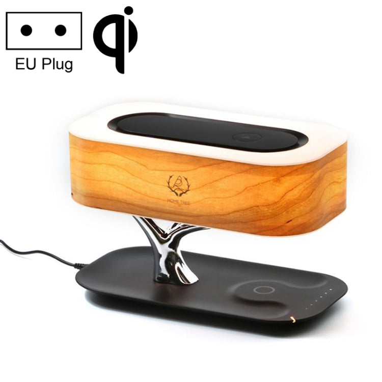 ツリーライト Bluetoothスピーカー デスクランプ 電話用ワイヤレス充電器、EUプラグ、EUプラグ