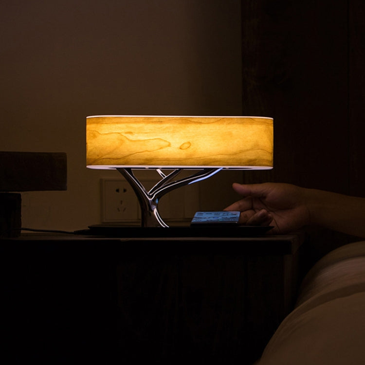 ツリーライト Bluetoothスピーカー デスクランプ 電話用ワイヤレス充電器、EUプラグ、EUプラグ