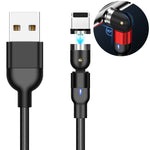 2m 2A出力 USB to 8ピン ナイロン編み回転式マグネット充電ケーブル、2m 8ピン