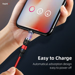 2m 2A出力 USB to 8ピン ナイロン編み回転式マグネット充電ケーブル、2m 8ピン