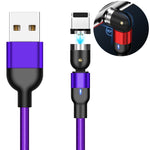 2m 2A出力 USB to 8ピン ナイロン編み回転式マグネット充電ケーブル、2m 8ピン