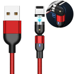 2m 2A出力 USB to 8ピン ナイロン編み回転式マグネット充電ケーブル、2m 8ピン