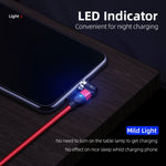 1m 2A出力 USB to 8ピン ナイロン編み回転式マグネット充電ケーブル、1m 8ピン