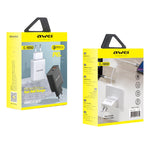 awei C-980 18W PD USB-C / Type-C + QC 3.0 USBインターフェース 急速充電トラベル充電器、EUプラグ