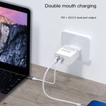 awei C-980 18W PD USB-C / Type-C + QC 3.0 USBインターフェース 急速充電トラベル充電器、EUプラグ