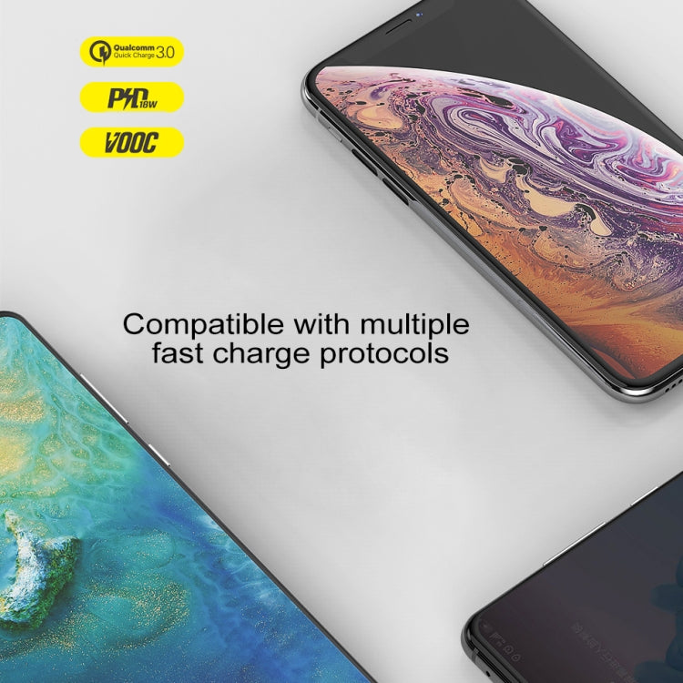 awei C-980 18W PD USB-C / Type-C + QC 3.0 USBインターフェース 急速充電トラベル充電器、EUプラグ