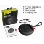 ZEALOT S24 ポータブルステレオBluetoothスピーカー ストラップ＆モバイルカードスロットホルダー付き、ハンズフリー通話＆TFカード対応、S24