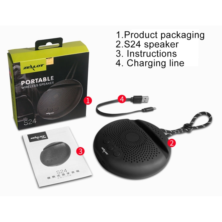 ZEALOT S24 ポータブルステレオBluetoothスピーカー ストラップ＆モバイルカードスロットホルダー付き、ハンズフリー通話＆TFカード対応、S24