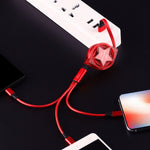 1.2m 3イン1 USBからUSB-C / Type-C＋8ピン＋Micro USB伸縮データ同期充電ケーブル