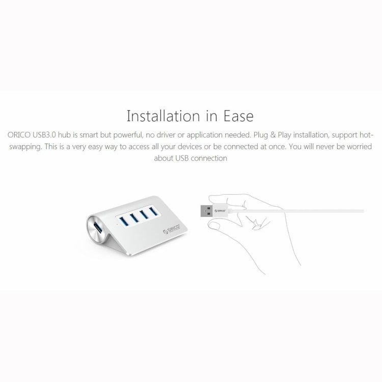 ORICO M3H4-V1 アルミ合金 4ポート USB 3.0 ハブ、M3H4-V1