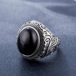 欧米風 レトロ 宝石 ターコイズ メンズ チタン スチール リング、サイズ：10、直径：19.9mm、周囲：62.4mm、直径：19.9mm