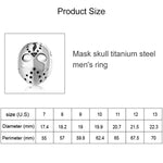 ヨーロッパ・アメリカスタイル パンクゴシックロック マスクスカル メンズチタン鋼リング、USサイズ: 11、直径: 20.7mm、周囲: 65mm、直径: 20.7mm
