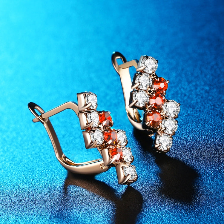 18Kゴールド不規則幾何学スターリングシルバークリスタルスタッドイヤリング1ペア、21*9mm、ブルー、レッド