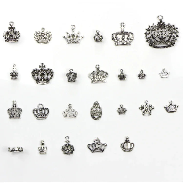 25in1 チベタンシルバー ブレスレットアクセサリー 精巧な王冠ペンダントセット