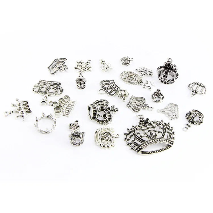 25in1 チベタンシルバー ブレスレットアクセサリー 精巧な王冠ペンダントセット